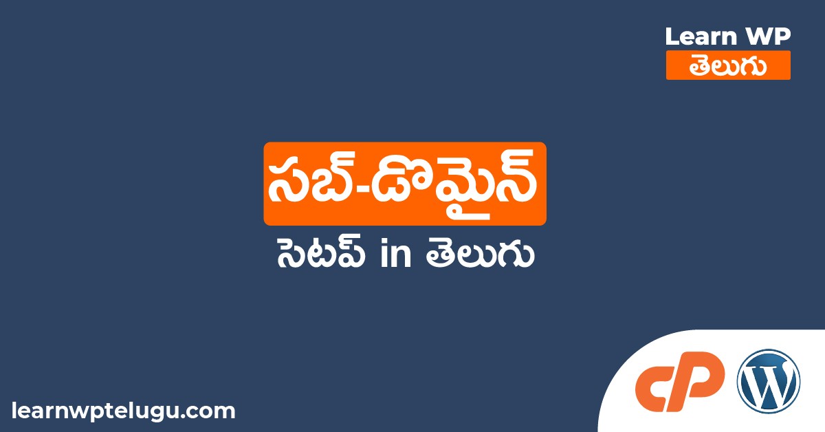 Read more about the article సబ్-డొమైన్ CREATE చెయ్యండి ఇలా